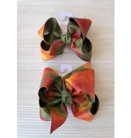 Beyond Creations Beyond Creations- Fall Tie Dye Layered Bow: Moss