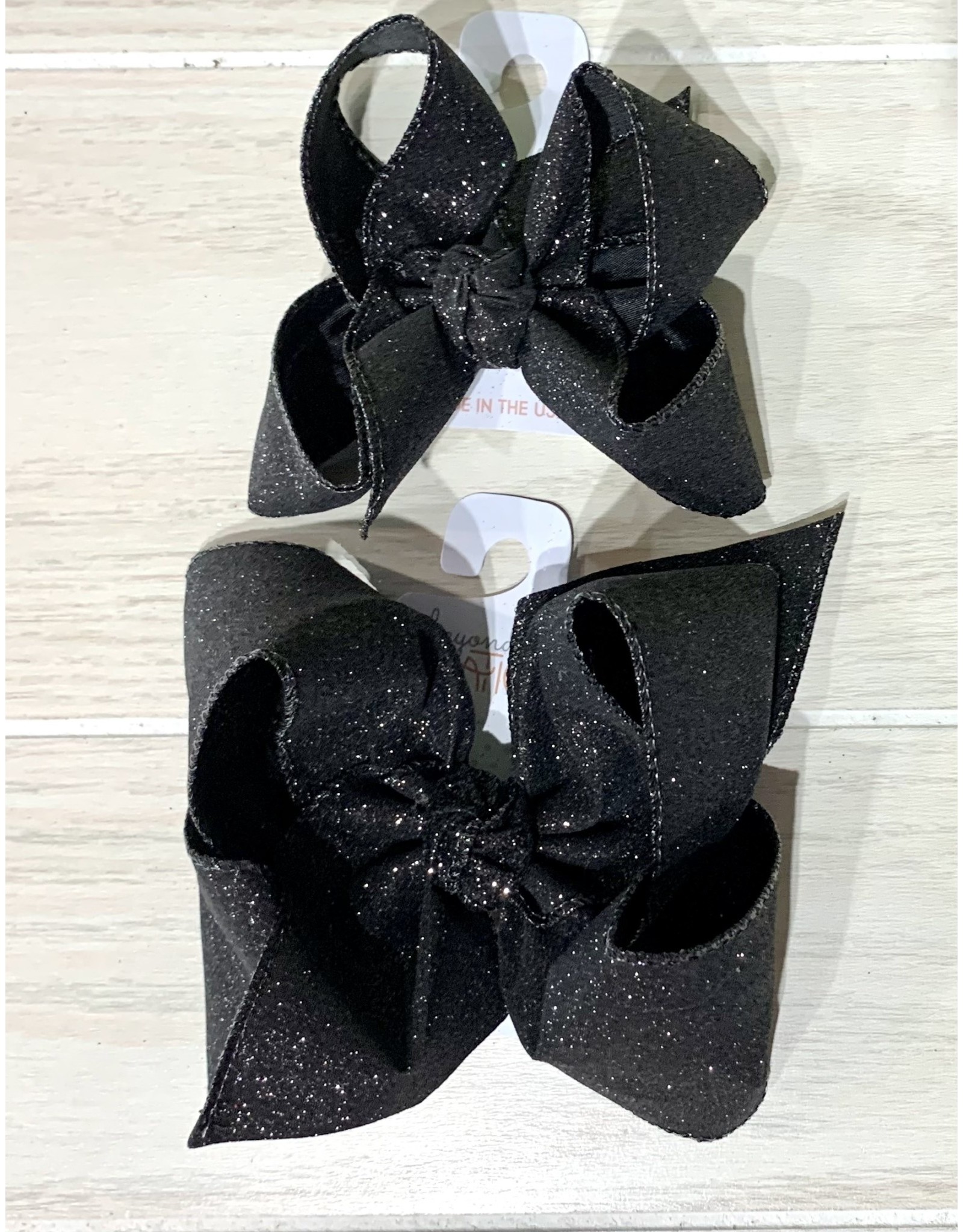 Beyond Creations Beyond Creations- Black Glitter Metallic Knot Bow