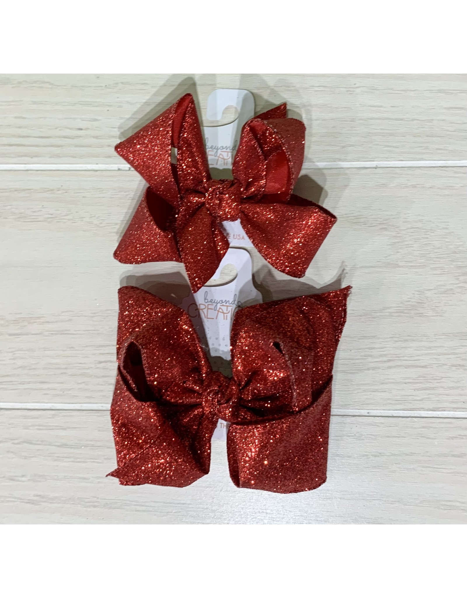 Beyond Creations Beyond Creations- Red Glitter Metallic Knot Bow