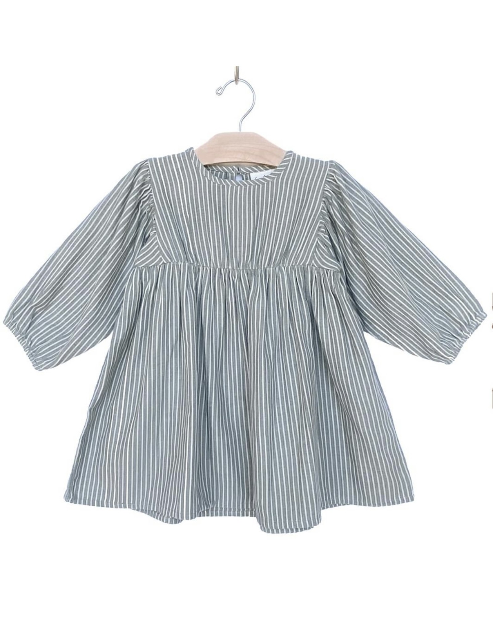 City Mouse City Mouse- Granite Stripe Puff Sleeve Dress