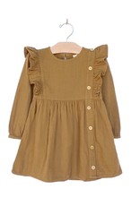 City Mouse- Bronze Side Button Crinkle Dress