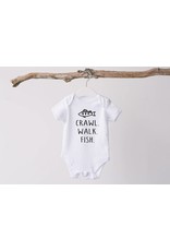 The Inspired Collective Inspired Collective- Crawl, Walk, Fish Onesie 0-3M