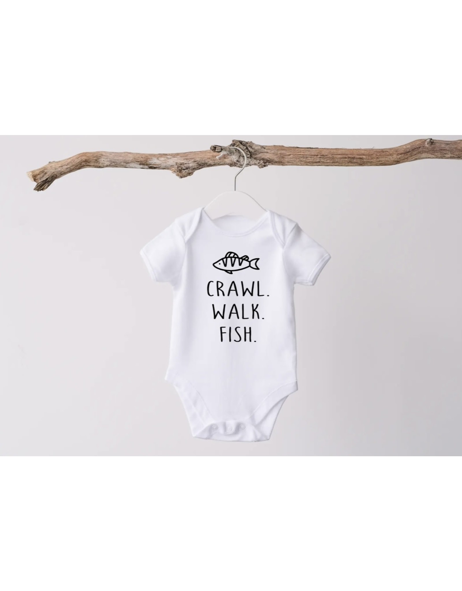 The Inspired Collective Inspired Collective- Crawl, Walk, Fish Onesie 0-3M