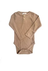 City Mouse City Mouse- Cafe Modal Ribbed Henley Bodysuit