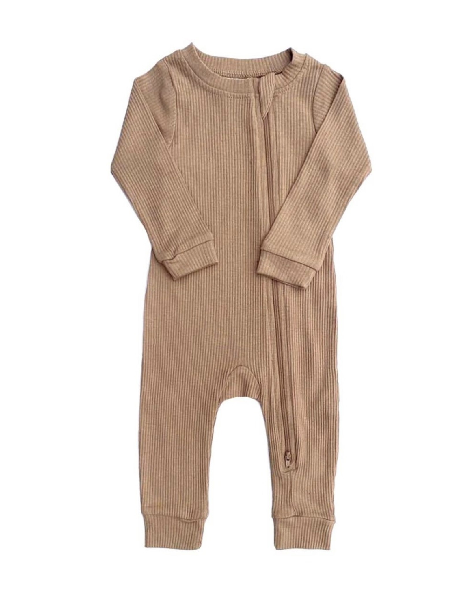 City Mouse City Mouse- Cafe Modal Ribbed Zip Romper