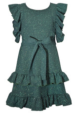 Bonnie  Jean Bonnie Jean- Forest Flutter Sleeve Glitter Knit Dress
