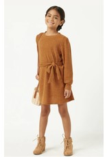 Hayden- Brown Ribbed Knit Textured Dress