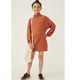 Hayden- Rust Cable Knit Tunic Dress