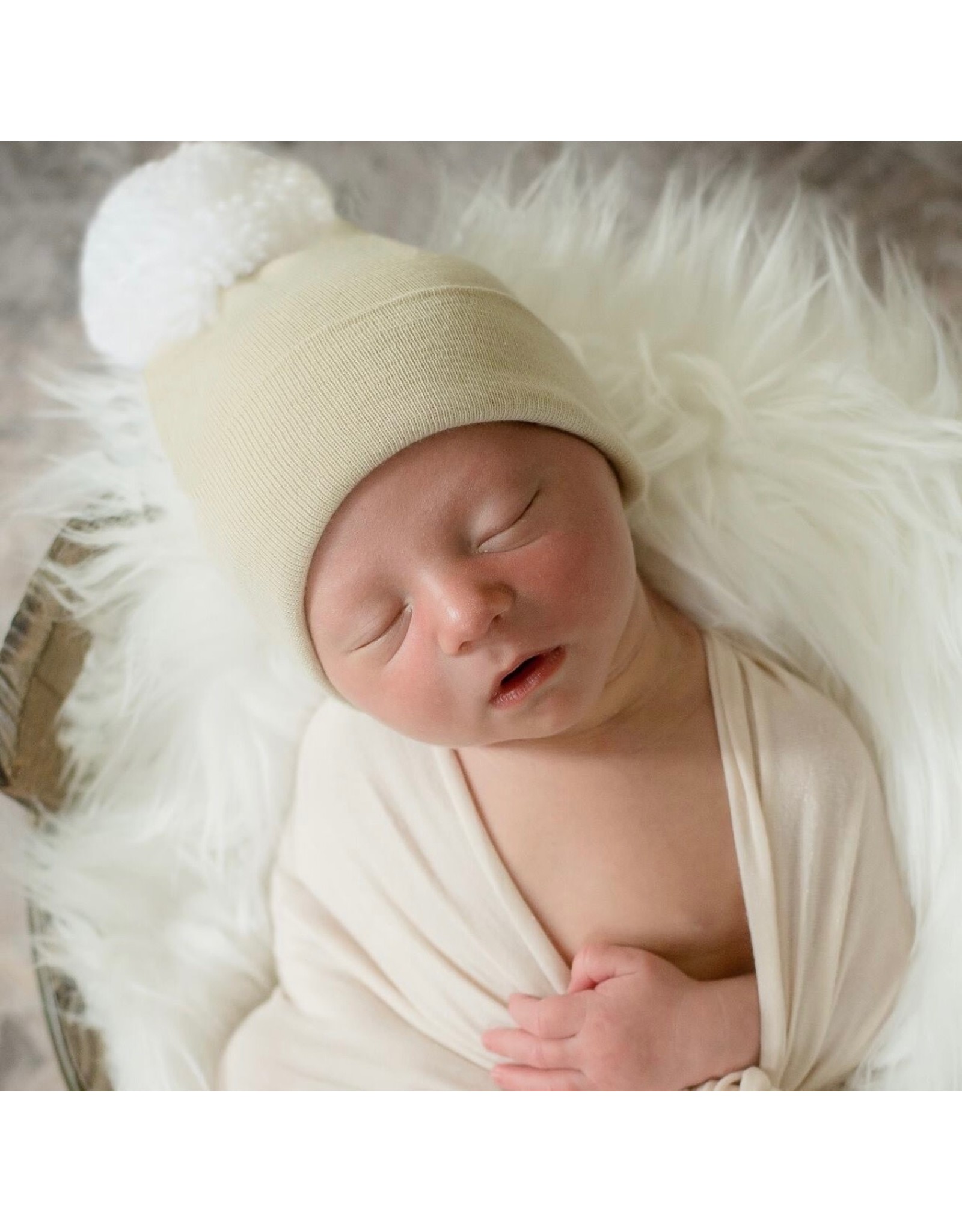 ILYBEAN Ilybean - Oatmeal Hat w/ White Pom Beanie