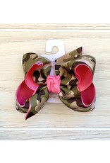 Beyond Creations Beyond Creations- 4.5" Hot Pink/Camo Layered Knot Bow