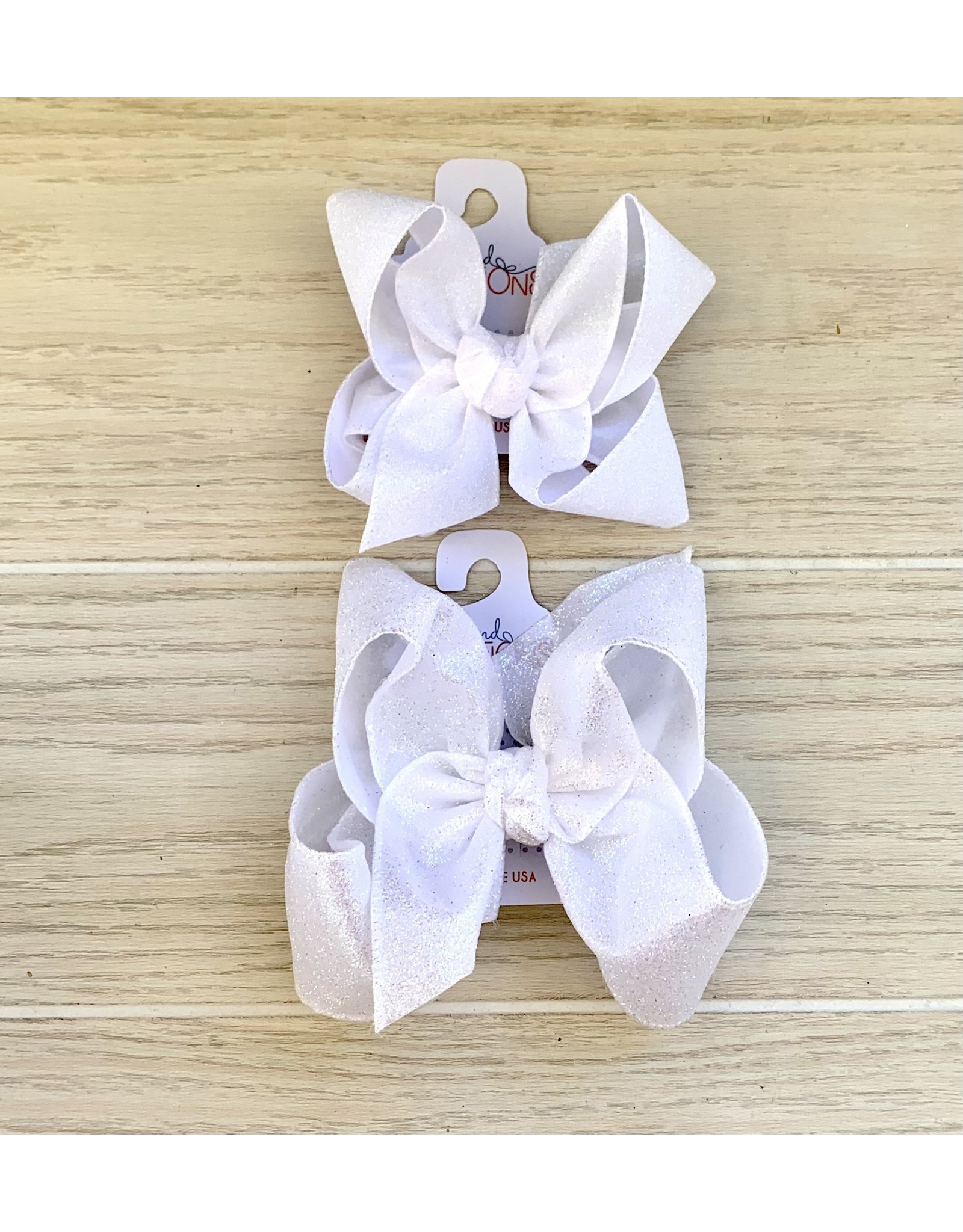 Beyond Creations Beyond Creations- White Glitter Metallic Knot Bow