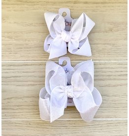 Beyond Creations Beyond Creations- White Glitter Metallic Knot Bow