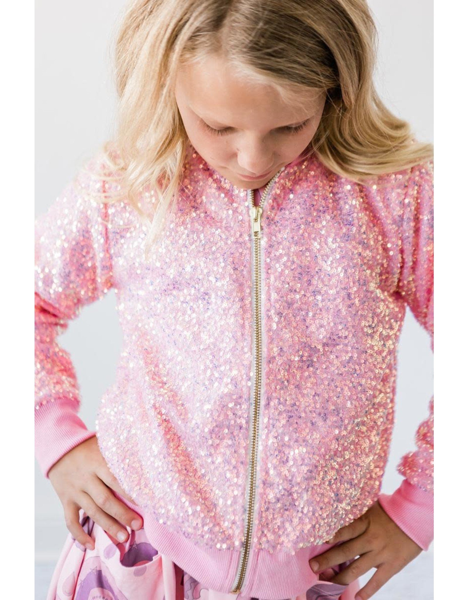 Mila & Rose Mila & Rose- Bubblegum Sequin Jacket