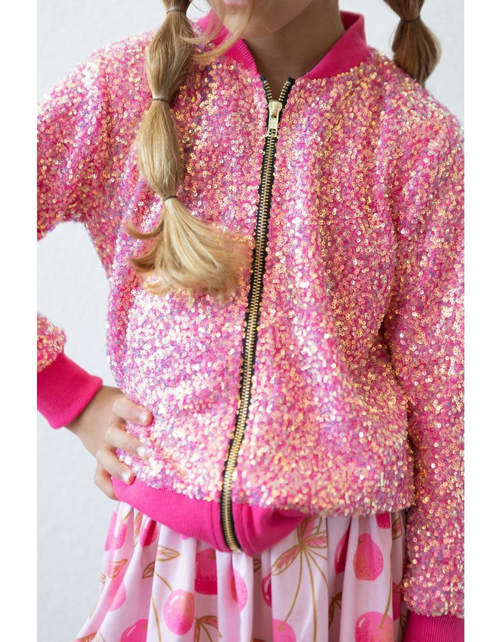 Mila & Rose Mila & Rose- Hot Pink Sequin Jacket