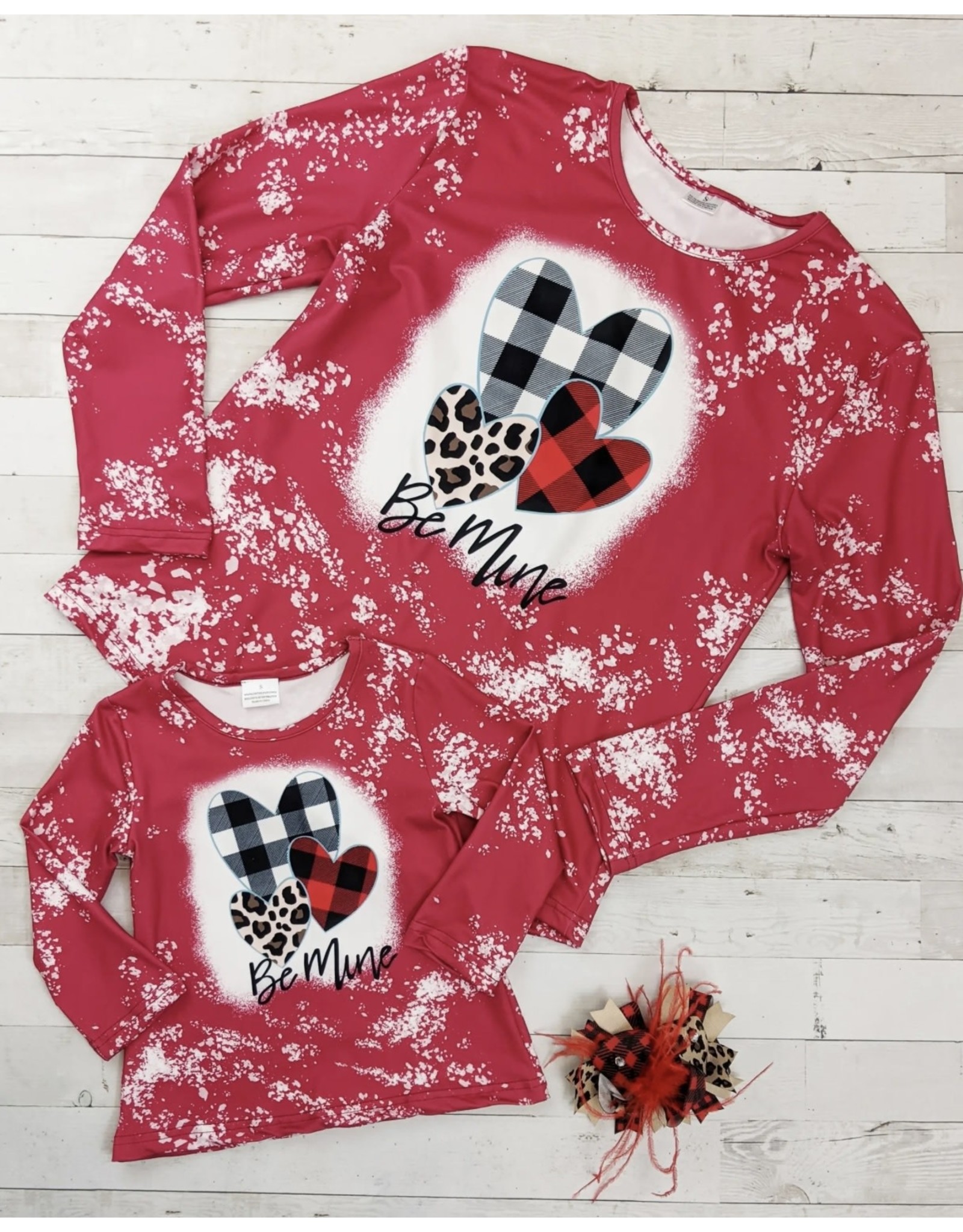 Be Mine Hearts Red Speckled Shirt