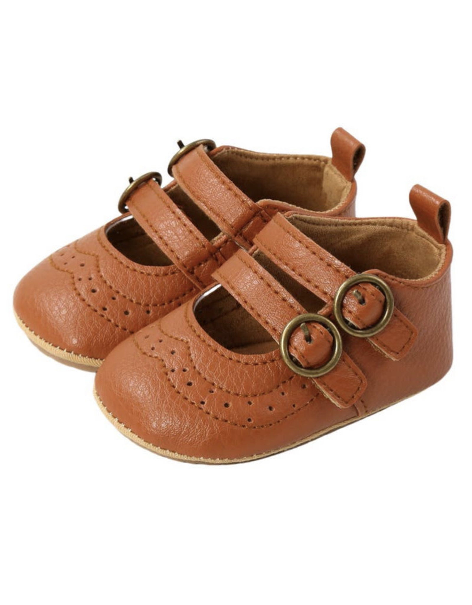 Double Buckle Mary Janes- Tan