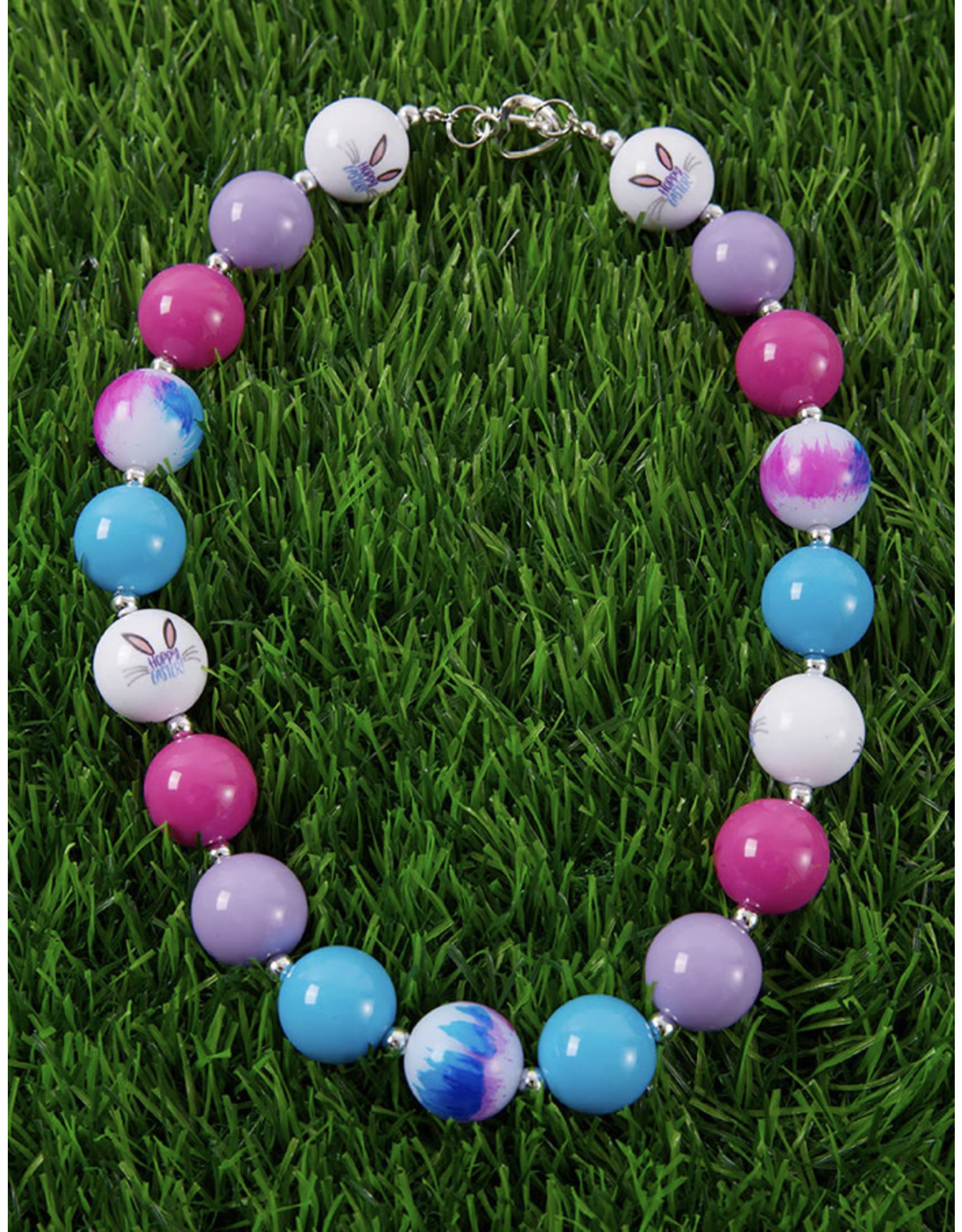 Happy Easter Bubblegum Ncklace Chunky Necklace