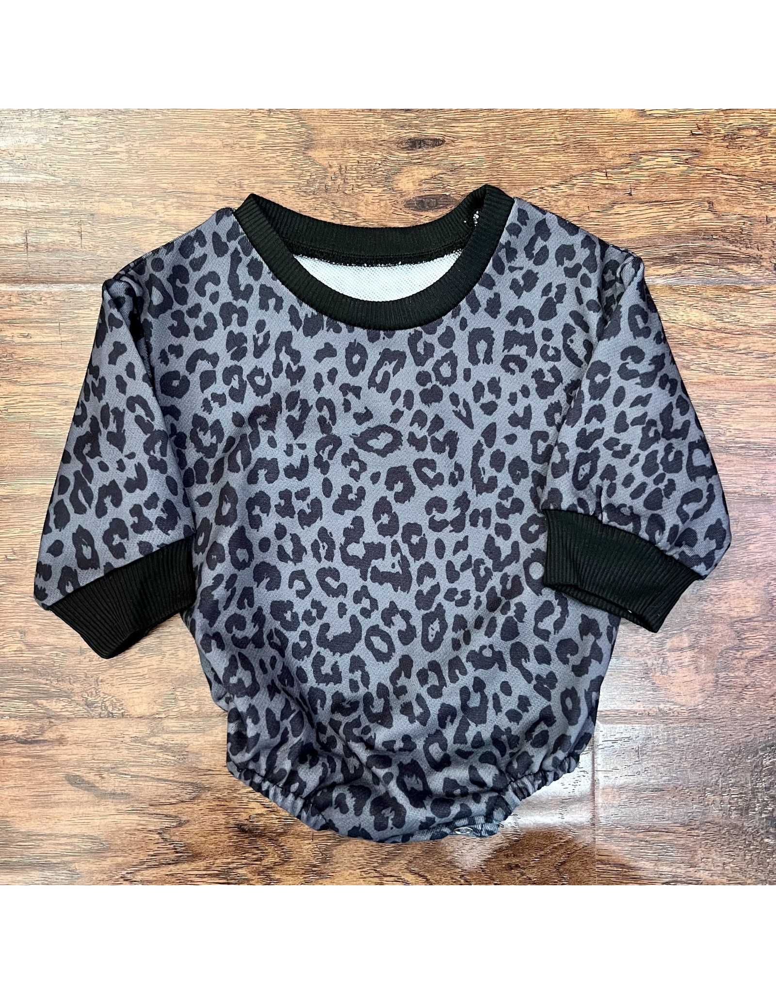 Black Leopard Sweater Bubble Romper