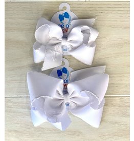 Wee Ones - Cross White Moonstitch Bow