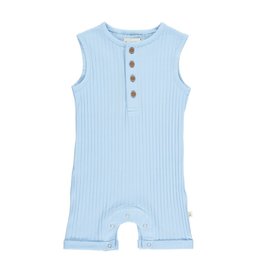 Me & Henry Me & Henry- Blue Ribbed Henley Playsuit