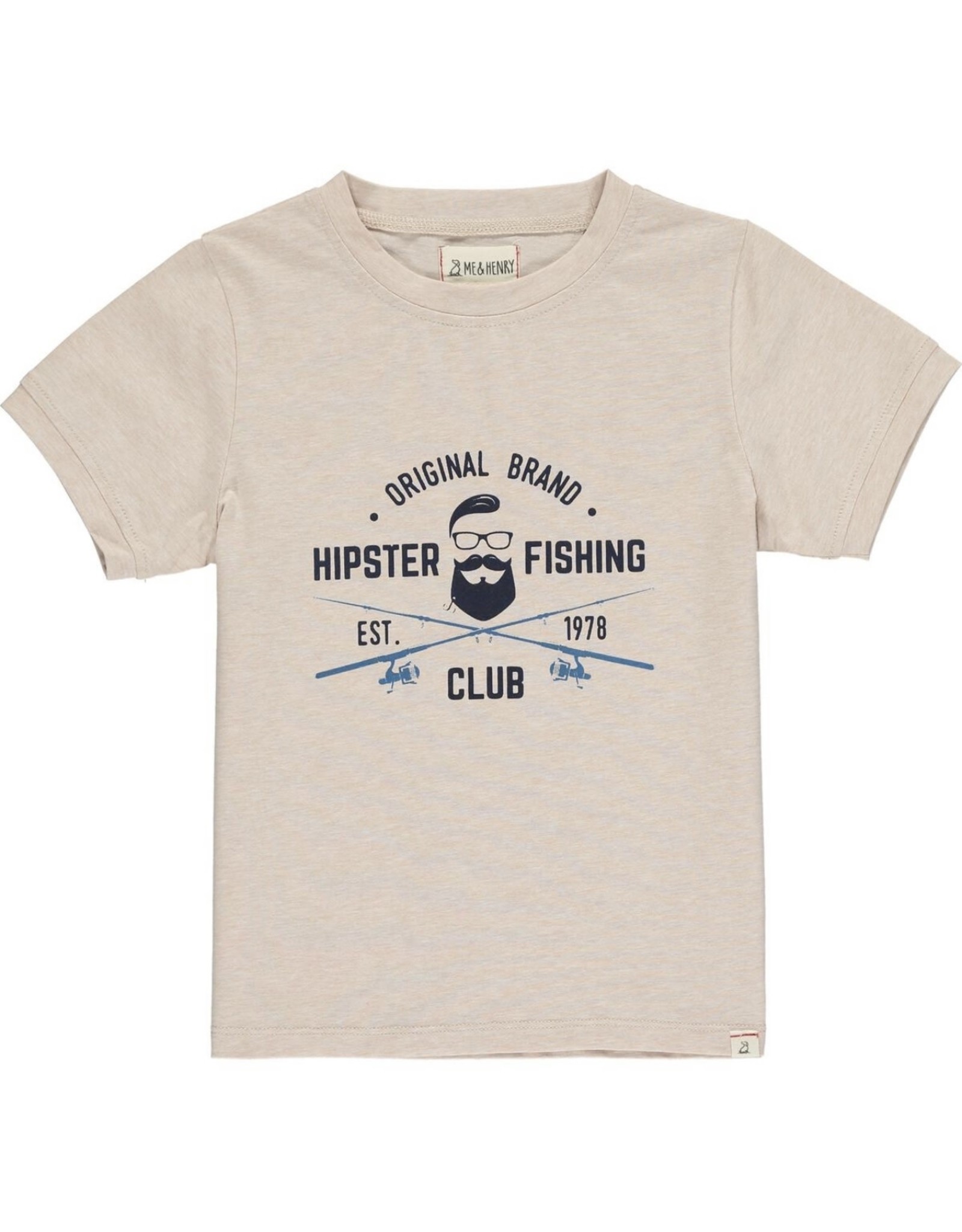 Me & Henry Me & Henry- FALMOUTH Tee: Beige 'Hipster Fish Club'