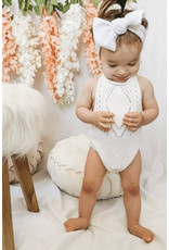 Baileys Blossoms Bailey's Blossoms- Drake Crochet Halter Romper: Gardenia