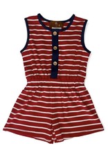 Millie Jay Millie Jay- Lily Romper: Red Stripe