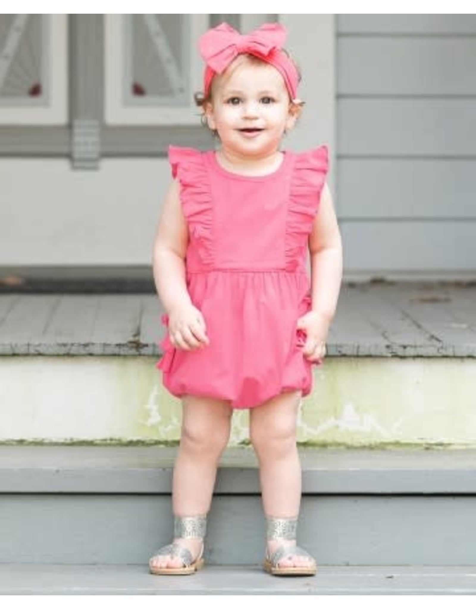 Ruffle Butts Ruffle Butts- Rose Waterfall Bubble Romper