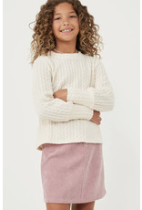 Hayden- Ivory Long Cuff Cable Knit Top