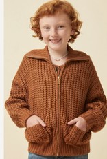 Hayden- Brown Zip Up  Knit Jacket