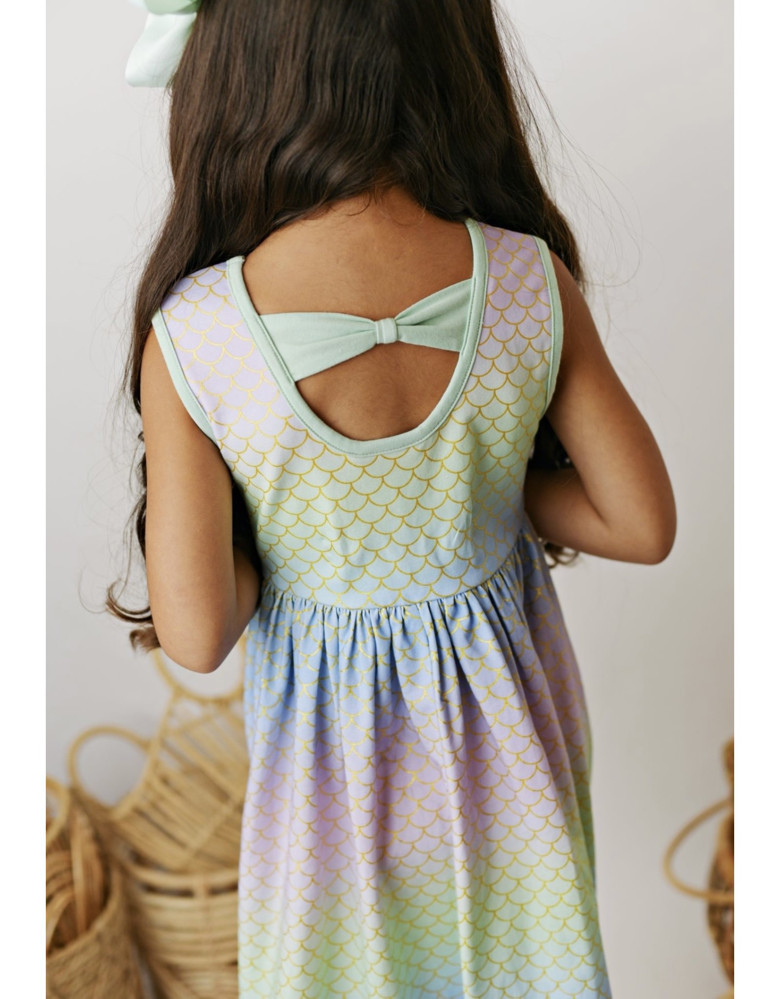 Swoon Baby Swoon Baby- Ombre Under the Sea Peony Bow Dress