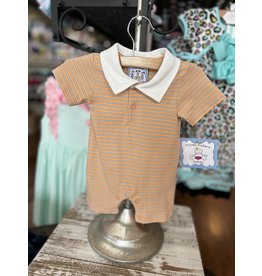 Three Sisters Three Sisters- Orange Stripe Collared Shortall