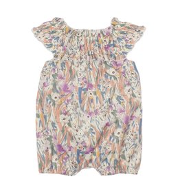 Mabel & Honey Mabel & Honey- Blooming Beauty Floral Woven Romper