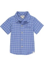 Me & Henry Me & Henry- Newport S/S Shirt: Blue/White Gauze Plaid