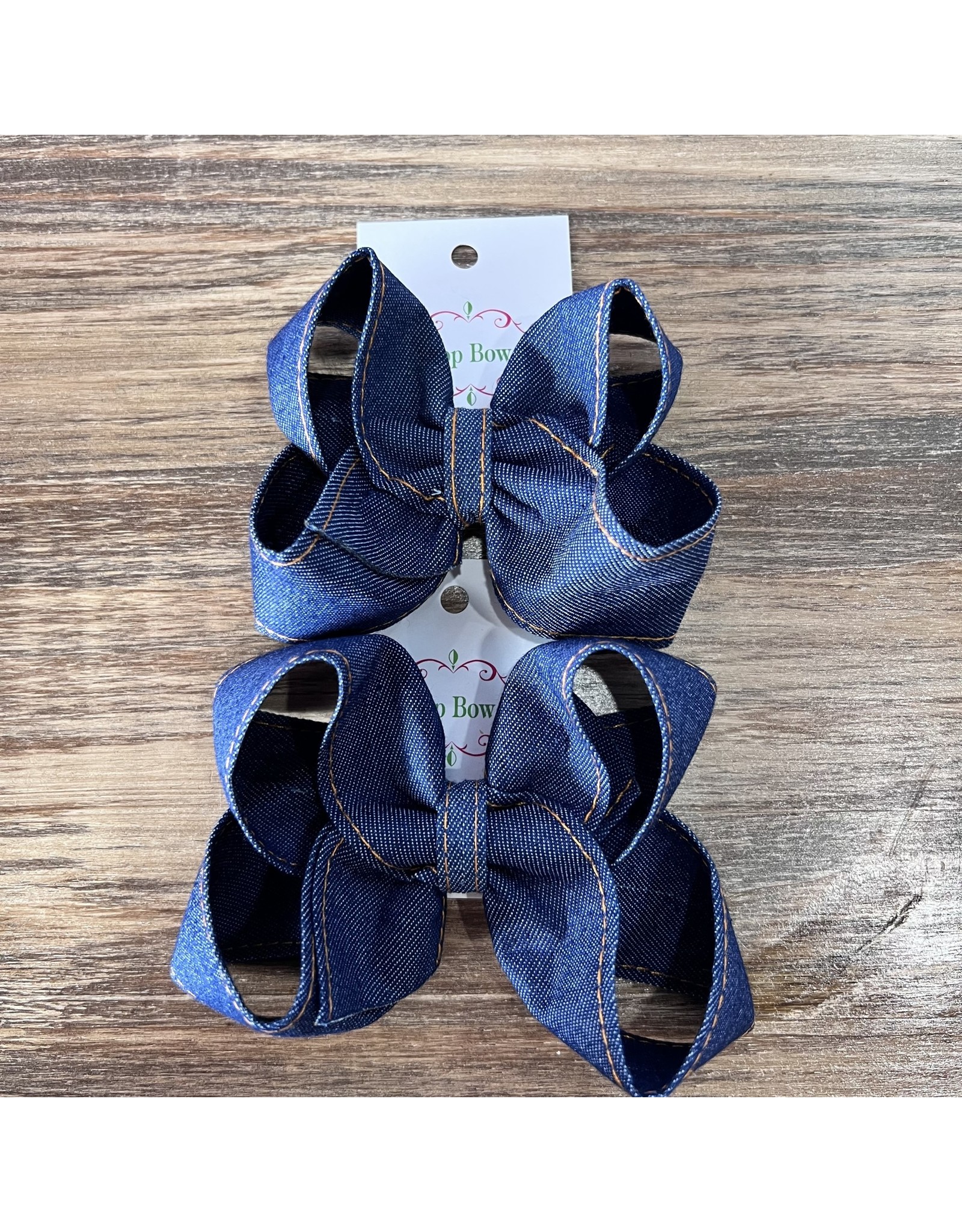 One Stop Bow Shop OS- Dark Denim Bow