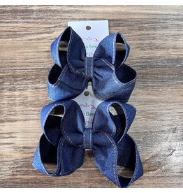 One Stop Bow Shop OS- Dark Denim Bow