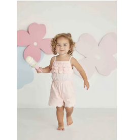 Mudpie Mud Pie- Pink Eyelet Romper