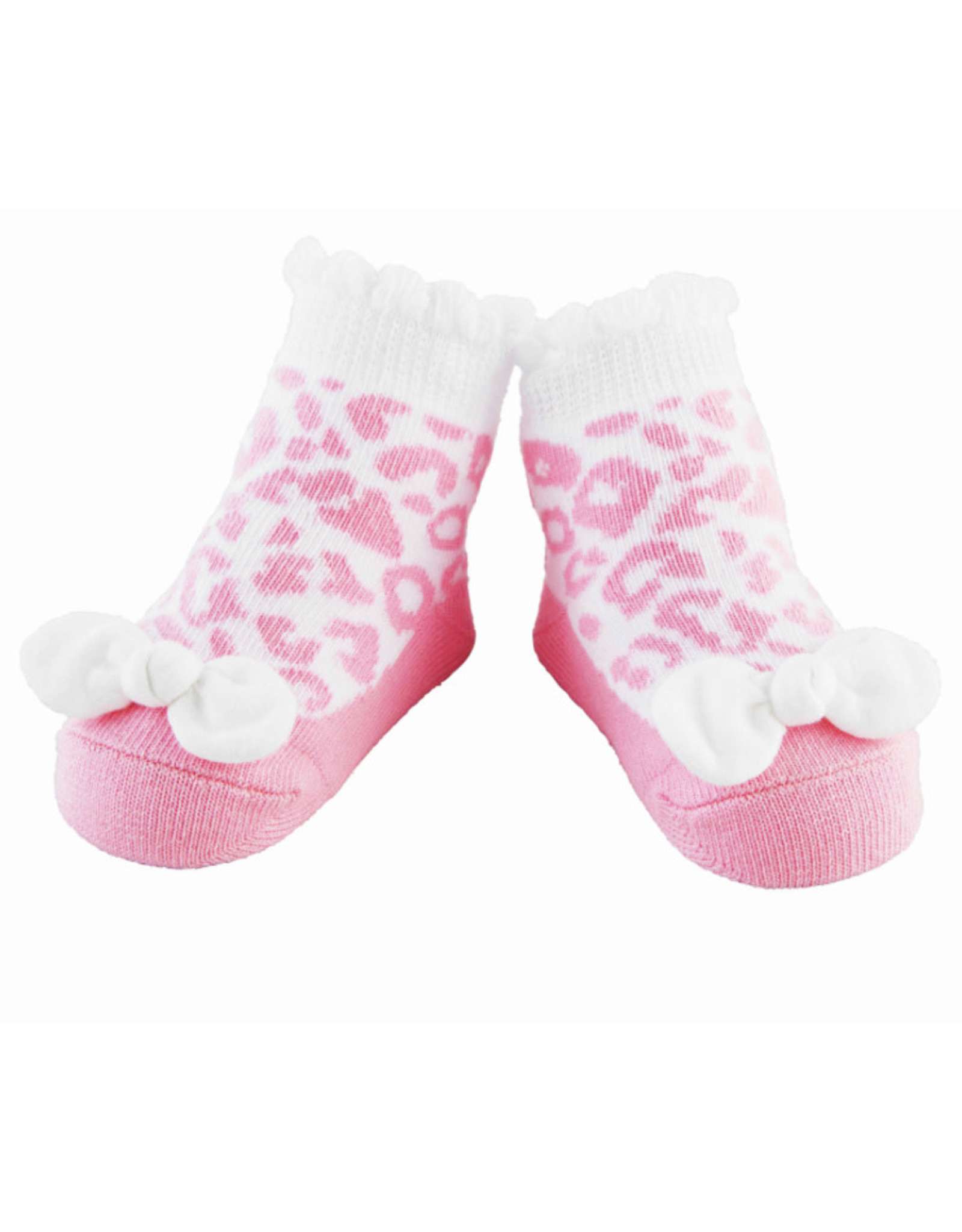 Mudpie Mud Pie- Pink Leopard Socks