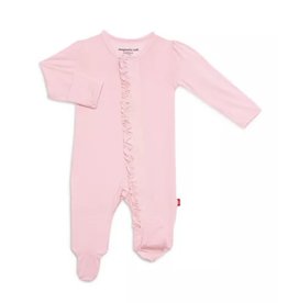Magnetic Me Magnetic Me- Pink Dogwood Modal Magnetic Ruffle Footie