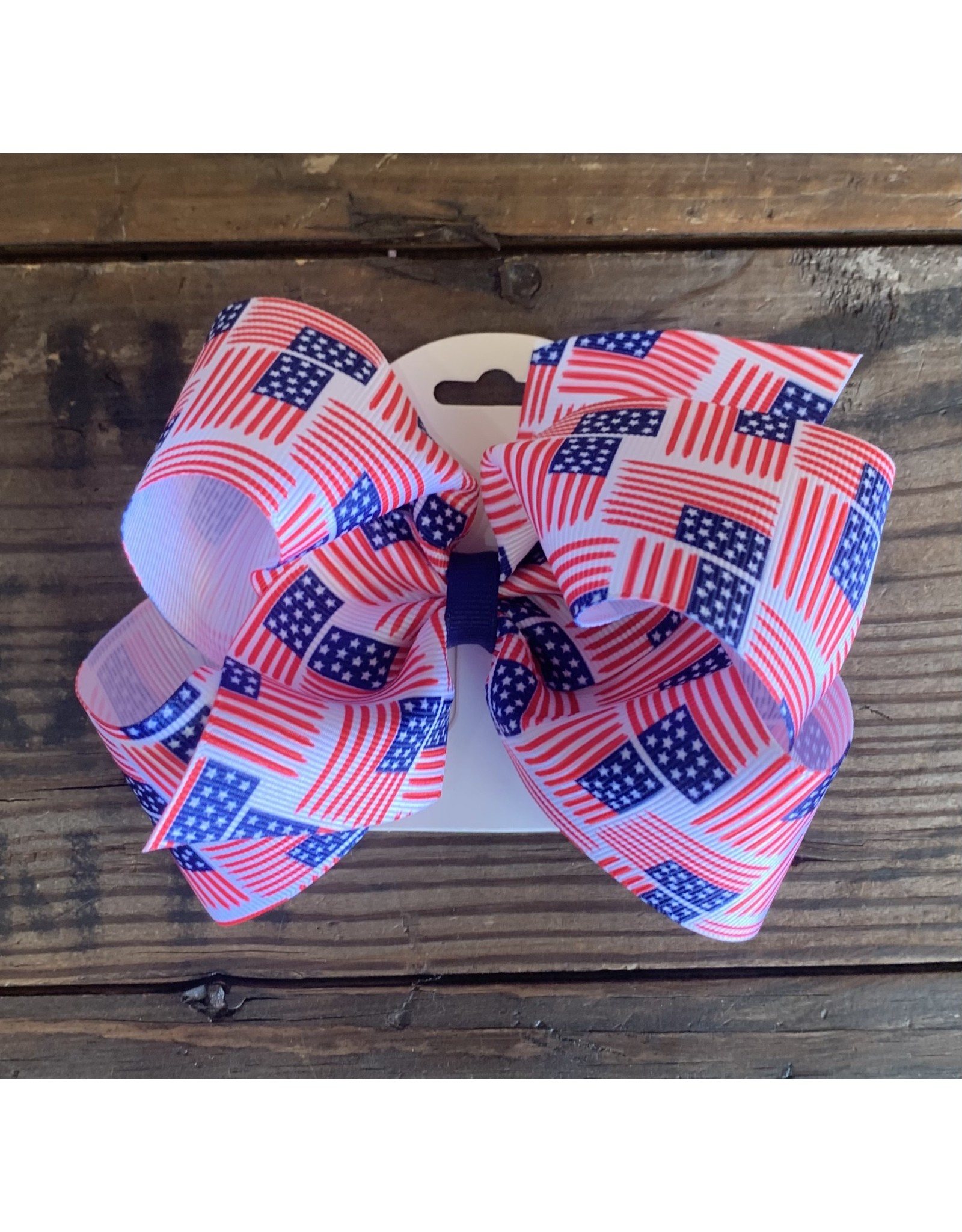 Wee Ones- Americana Flags King Bow