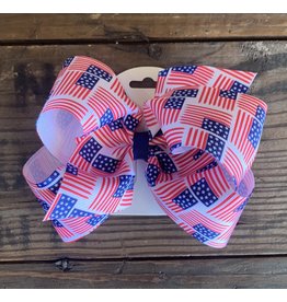 Wee Ones- Americana Flags King Bow