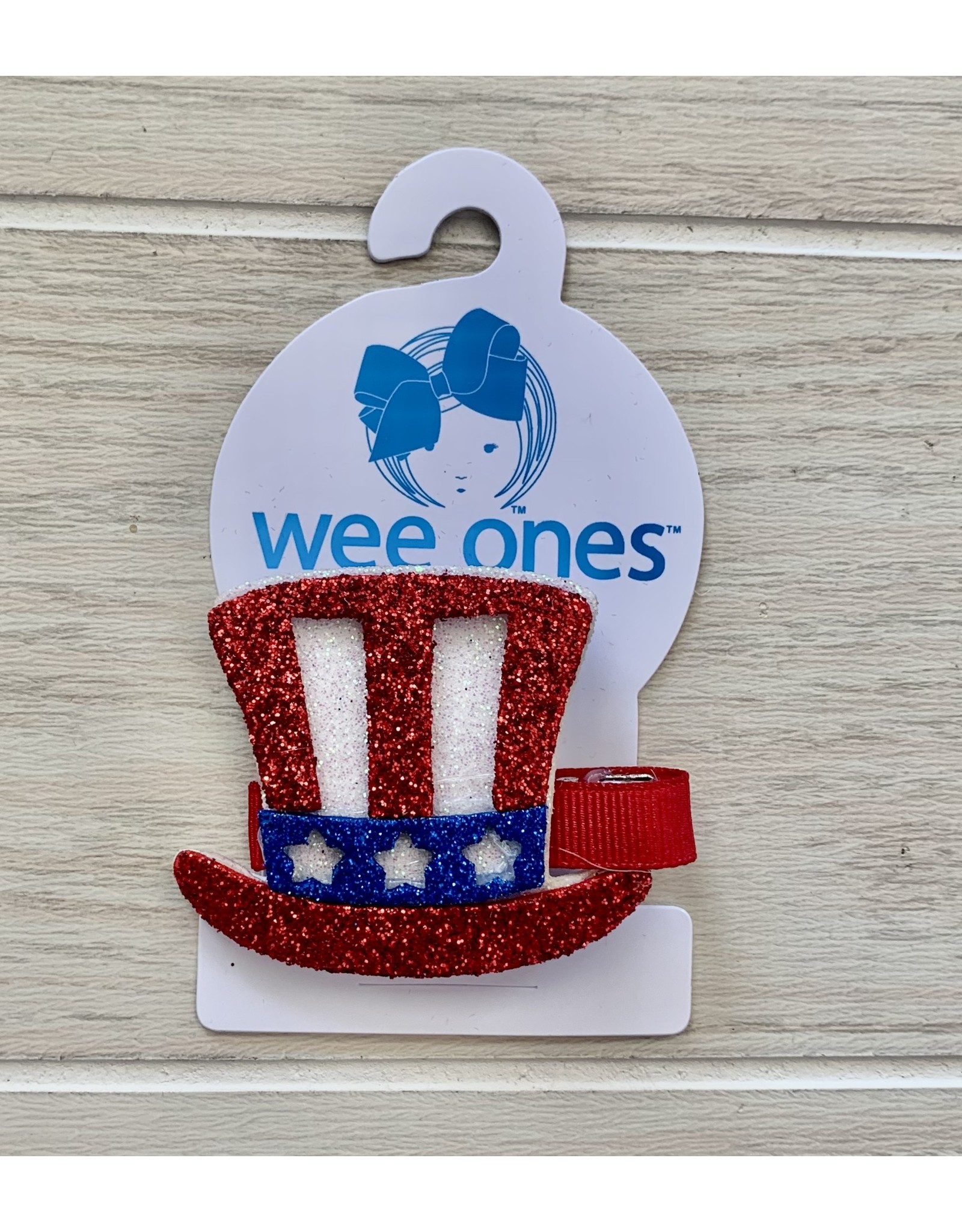 Wee Ones- Layered Americana Hat Glitter Clip