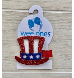 Wee Ones- Layered Americana Hat Glitter Clip