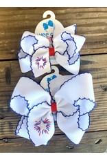 Wee Ones - Firework White Moonstitch Bow