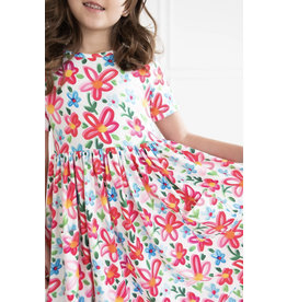 Mila & Rose Mila & Rose- Neon Floral Pocket Twirl Dress