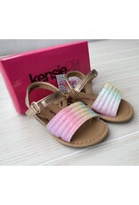 Kensie Girl- Rose Gold Multi Pastel Color 1 Strap Sandals