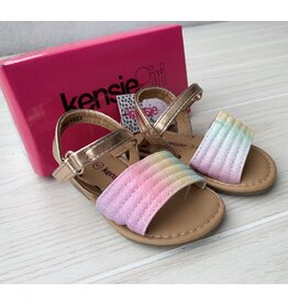 Kensie Girl- Rose Gold Multi Pastel Color 1 Strap Sandals