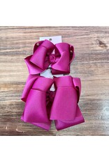 OS - Festive Fuschia Stacked Grosgrain Bow