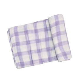 Angel Dear Angel Dear- Lavender Rose + Gingham Swaddle Blanket