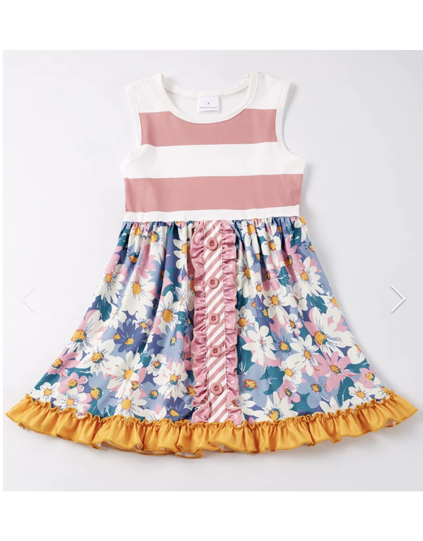 Mauve Stripe Floral Sleeveless Dress